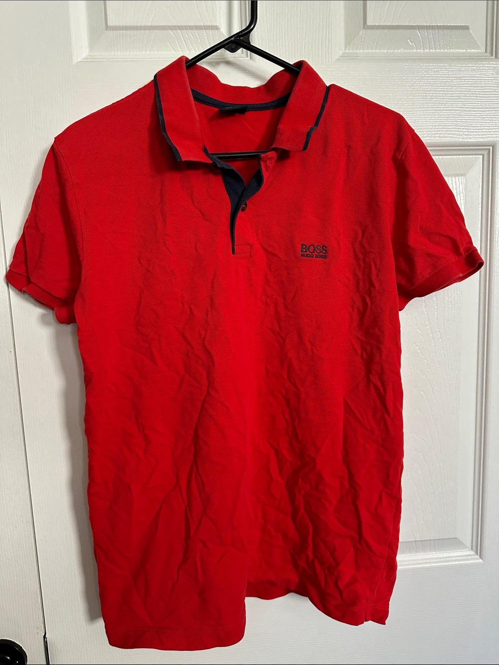 BOSS Men’s Red Polo with Navy Trim